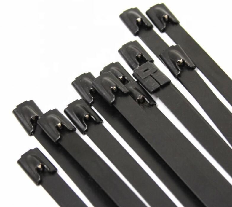 Polyester/Epoxy Fully Coated Ball Lock Stainless Steel Cable Ties with UL