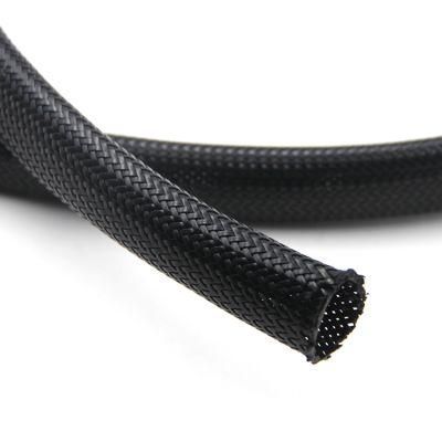 Black Nylon Flat Filament Expandable Braided Sleeving for Hydraulic Hose Marine Construction