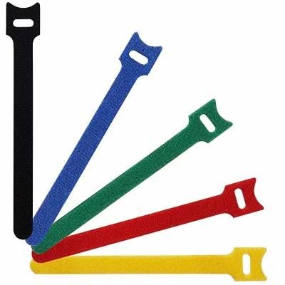 Reusable Fastening Cable Ties Nylon Cloth T-Shape Hook and Loop Cord Ties