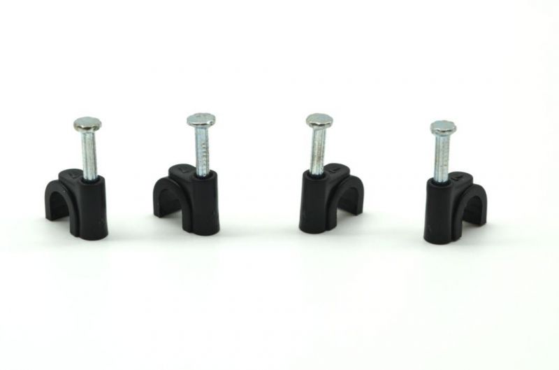 High Quality PC Material Round Cable Clip Flat Nail Cable Clips