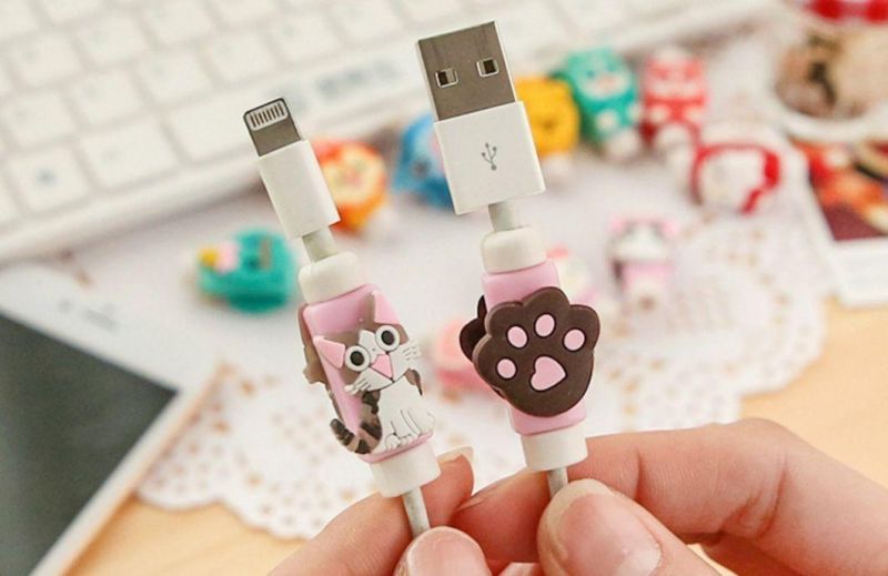 Phone Charging Cable Cartoon Protector Case Data Line Protection Cover