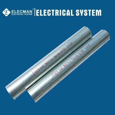 EMT Tube Electrical Metallic Tubing Thinner Electrical Conduit Thin-Wall Pipe with UL ISO CE Certificate