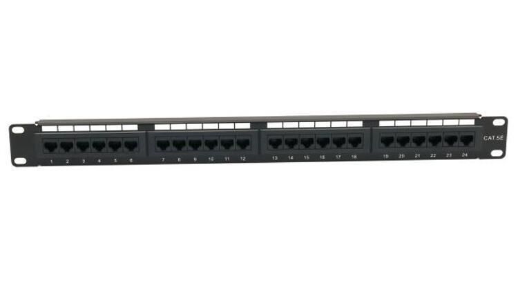 UTP Cat5e 19 Inch Patch Panel 24 Port Outlet 180° Ethernet Network Patch Panel Server Rack