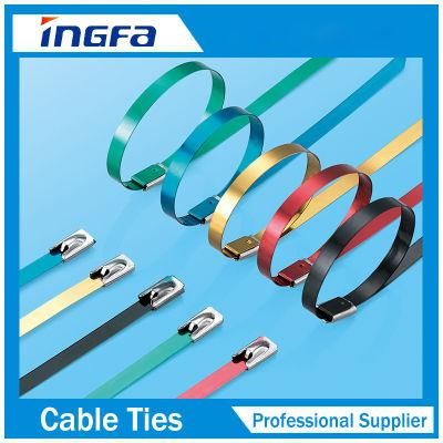 Coloured PVC Coated Stainless Steel Cable Tie with Buckles