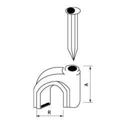 Circle Type Plastic Nylon Wall Cable Clip with Steel Nail 8mm