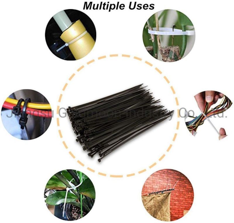 Cable Zip Ties, 500 Packs Self-Locking 4+6+8+10+12-Inch Width 0.16inch Nylon Cable Ties, Perfect for Home, Office, Garage and Workshop (Black) Cable Tie