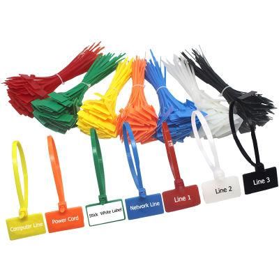 4*150mm Nylon Cable Ties Tag Labels Plastic Loop Ties Markers Cable Tag Self-Locking Zip Ties