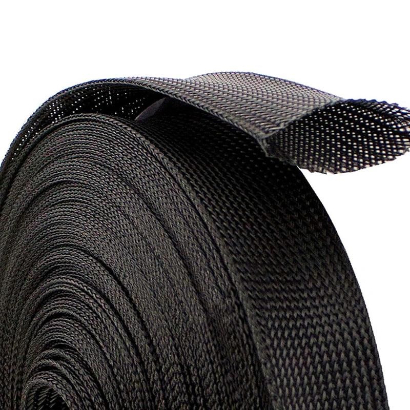 Fire Retardant Pet Briaded Nylon Hi-Temp Wire Wrap Expandable Mesh Sleeving