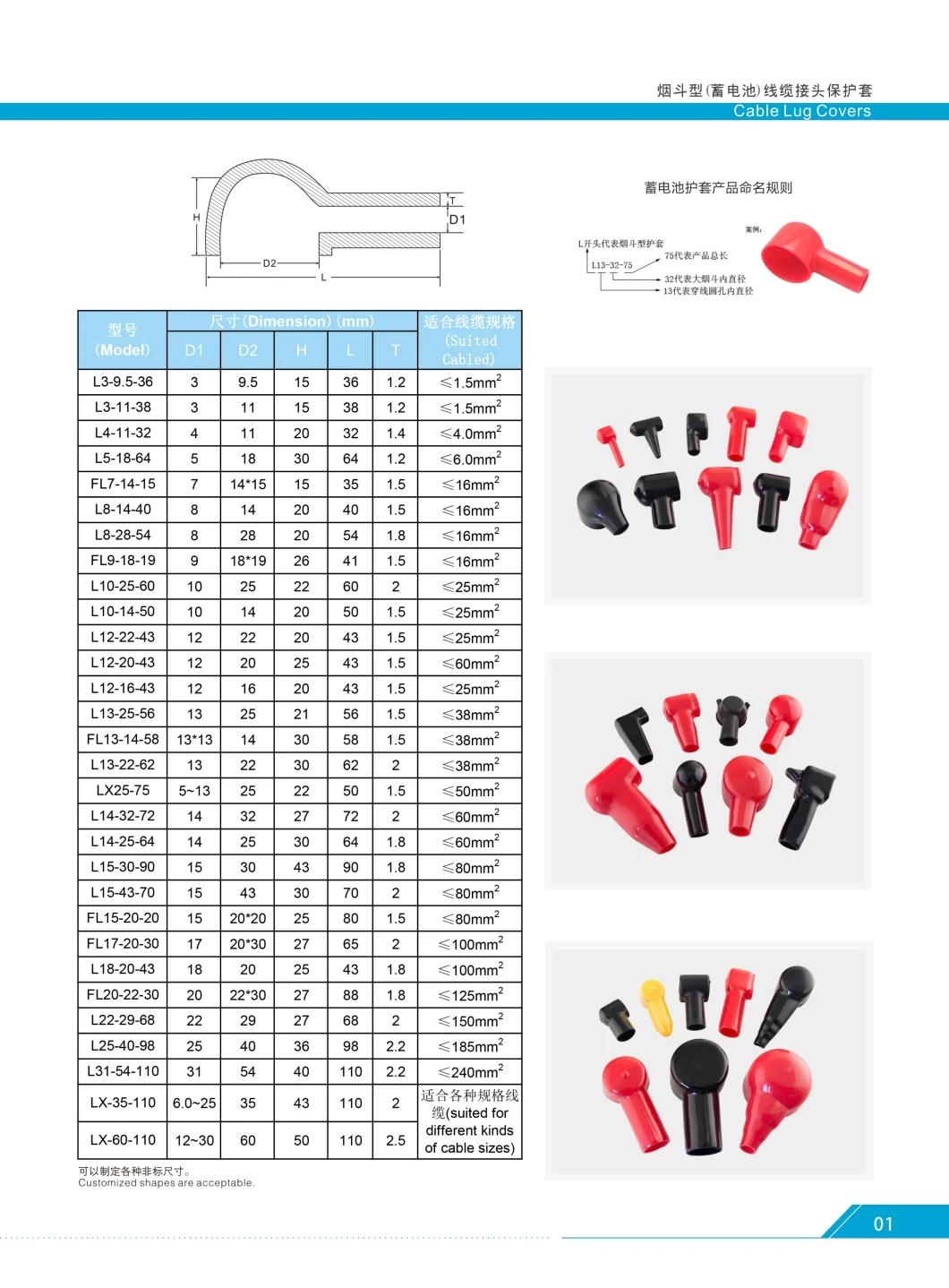 Rubber Cable End Cap Copper Cable Lug Insulator Cover Battery Terminal Protective Cover