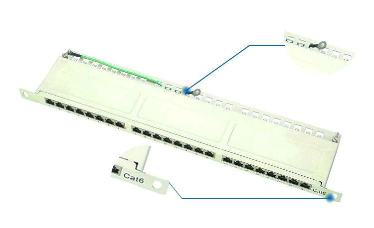 0.5u 24 Port CAT6 Cat5e Patch Panel with Cable Management