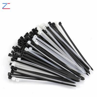 Intermediate Industrial 40 Lb 10 Inch UV Black China Strong Long Custom PVC Self Locking Plastic Nylon Cable Ties