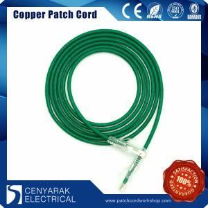 Ultra Slim Green UTP CAT6 Copper Network Patch Cord Transparent (Bare Copper)