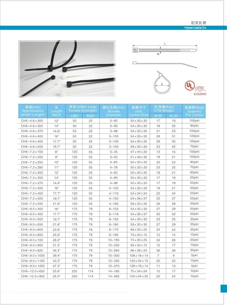 Electric Accessory Nylon 66 Self-Locking Cable Ties