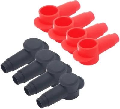 Recoil 8 Pack Silicone Terminal Covers for Alternator Battery Stud and Power Junction Blocks, Fits 2AWG to 1/0AWG Wire, 4 Red and 4 Black Pairs