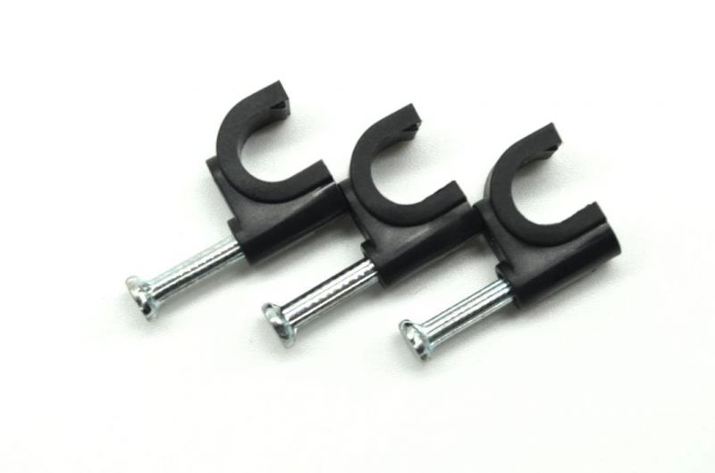 Round White/Black Cable Clips with Steel Nails 6mm, 8mm, 10mm, 12mm, 14mm
