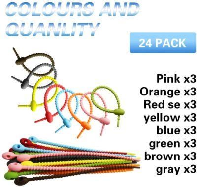 Colorful Silicone Ties Bag Clip Cable Straps Bread Tie Household Snake Ties Twist Tie