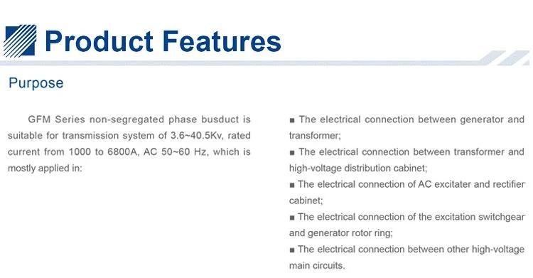Gfm Non-Segregated Busway 10kv~0.5kv Electrical Busway 1000~30000A