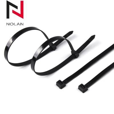 -40 Degree Nylon 66 Black Plastic Zip Cable Tie Nylon Clamp 4.8 Width Plastic Zip Cable Tie