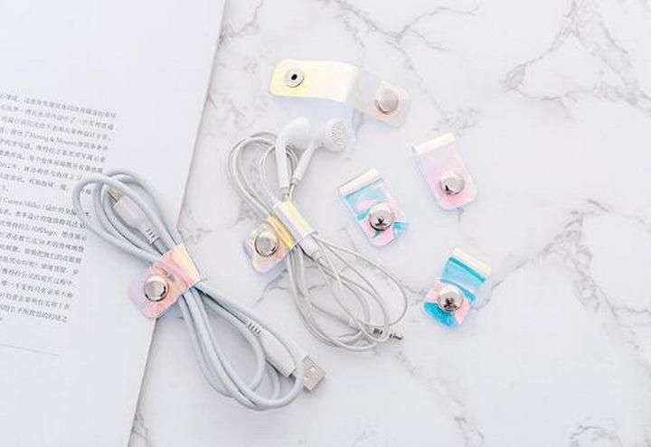 Creative Fashionable Laser Portable Earphone Cable Wrap