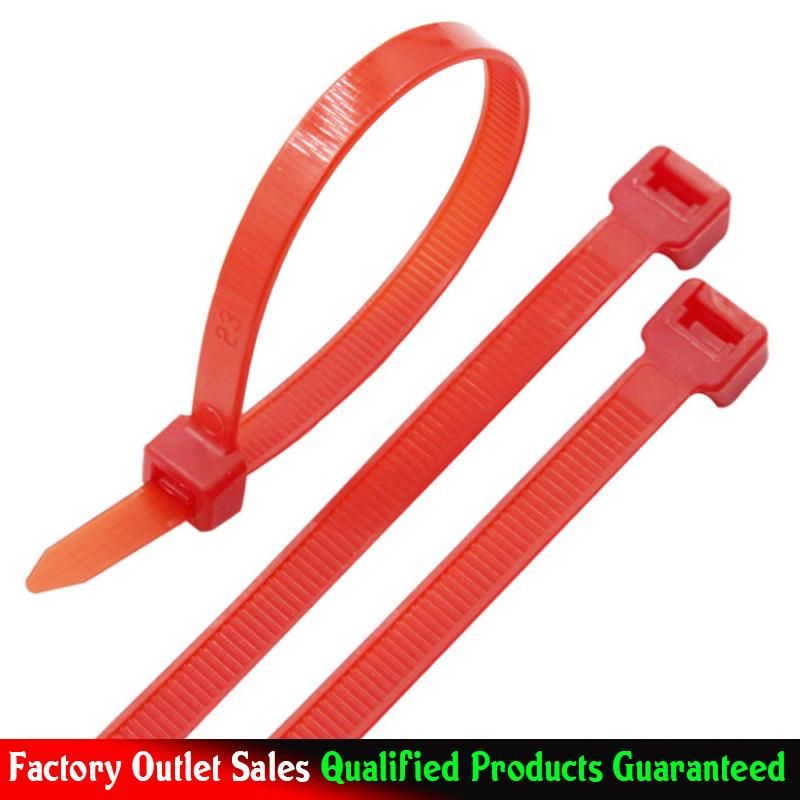 Red Color Self-Locking Nylon66 Cable Ties