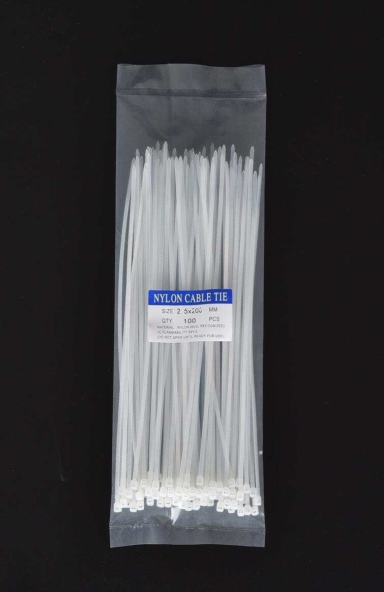 Free Samples Best Quality 2.5*100mm 18lbs Black Nylon Cable Tie Strap Self-Locking Plastic Zip Tie
