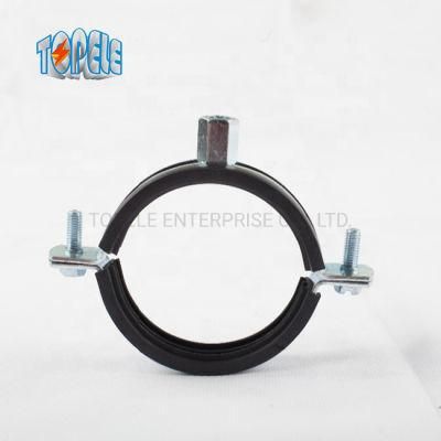 3/8 to 8 Inch Electro Galvanized Steel Conduit Clamp / Pipe Clip with or Without EPDM Rubber Liner