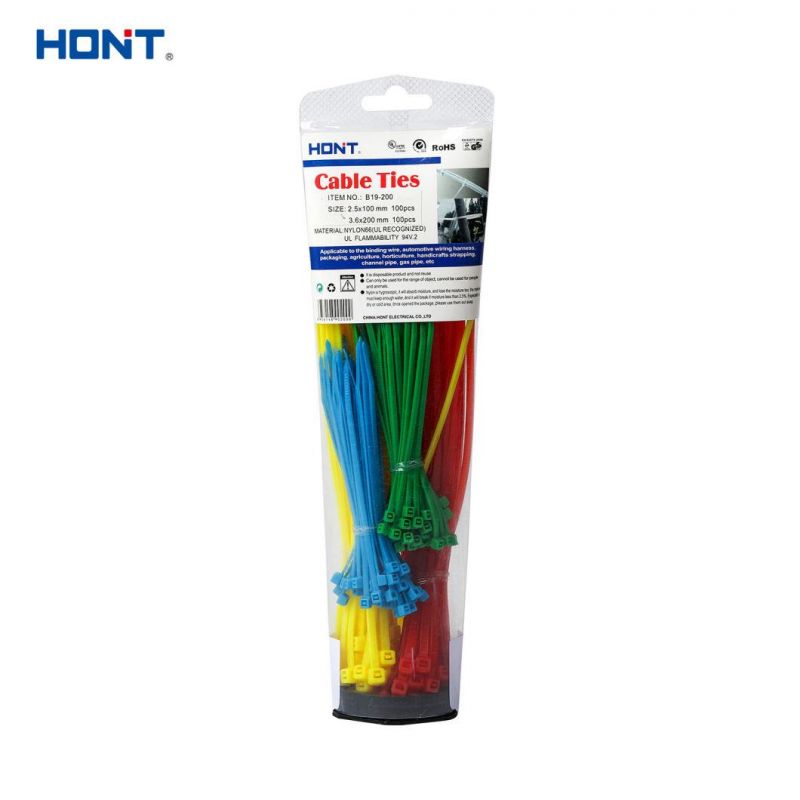 Hont Manufacuter 7.6X450mm Cable Ties Made of Plastic with RoHS