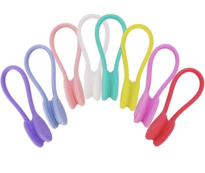Magnetic Headphone Cord Winder Wrap Organizer Cable Ties Silicone Holder