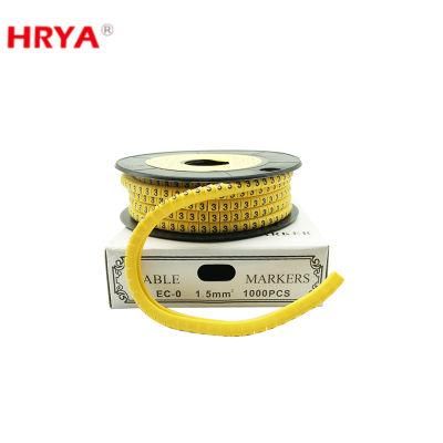 China Wholesale Number Yellow PVC Sleeve Cable Marker Tube