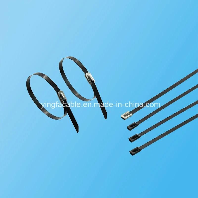 Quick Deliver Date Plastic Coated Stainless Steel Zip Ties with Ball Locking Mechanism