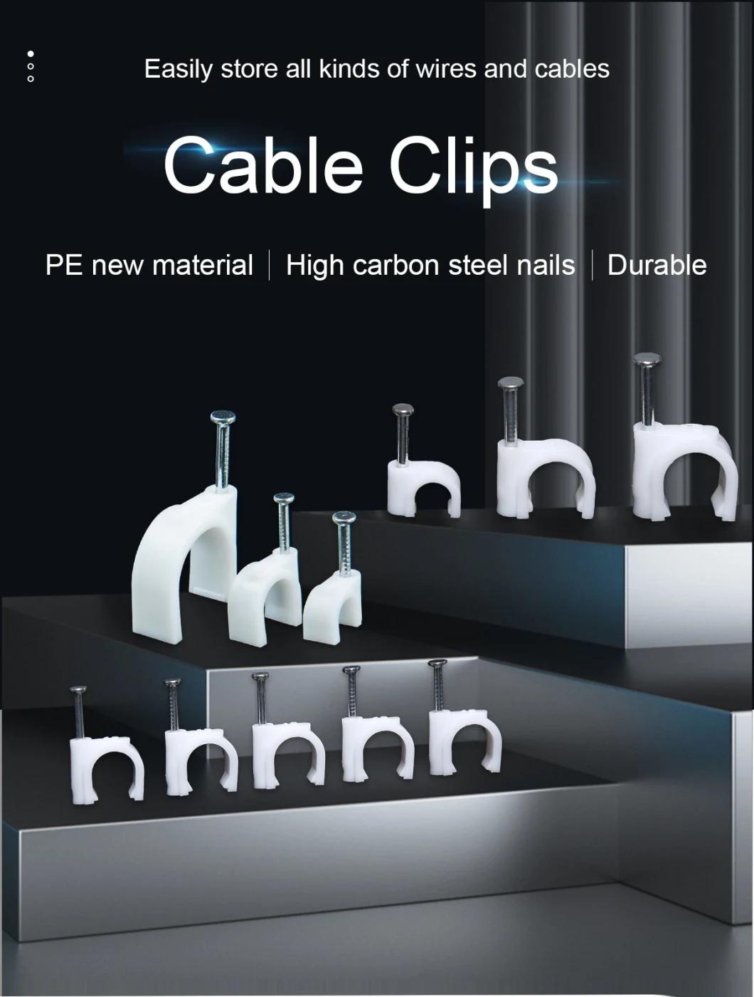 Plastic PE Material Flat Wire Nail Cable Clip