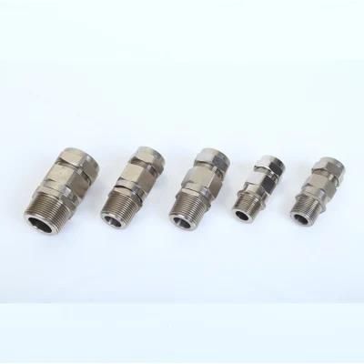 Iecex and Atex Certified Explosion-Proof Ex E IP67 Nickel Plated Brass Cable Gland for Armoudred Cable