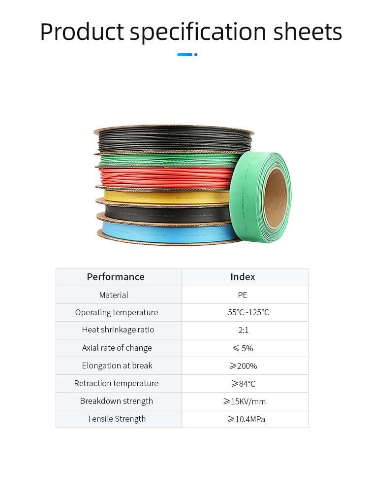Manufacturer High Quality PE Colorful Waterproof Electrical Protective Wire 2.5mm Heat Shrinkable Sleeve Shrink Tube