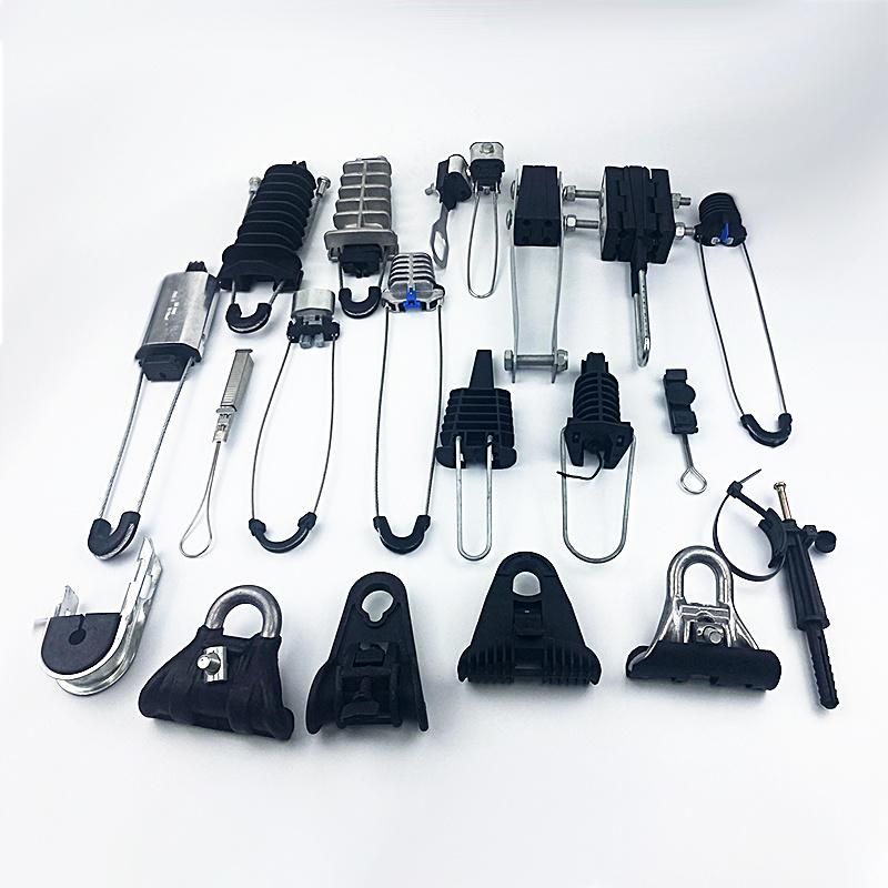 Fiber Optic Drop Cable Insulation Suspension Dead End Anchor Clamps
