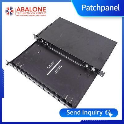 Abalone Stainless Patch Panel ODF Box Rack Mount 12-24 Core Sc FC LC ODF 12 24 Core Fiber Optic Patch Panel