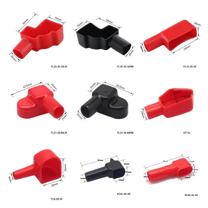 Red and Black Top Post Flexible Battery Terminal Cover