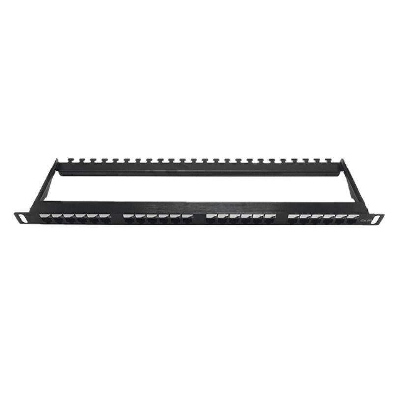 UTP 0.5u Aluminium Alloy Patch Panel CAT6A 24 Port MDF Network Rack Patch Panel with Bracket