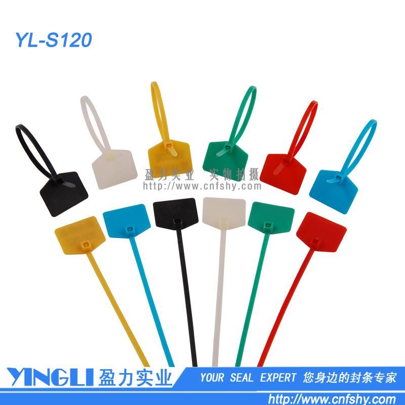 Disposable Colorful Customized Hot Stamp Marking PA Nylon Label Cable Tie Security Plastic Seal