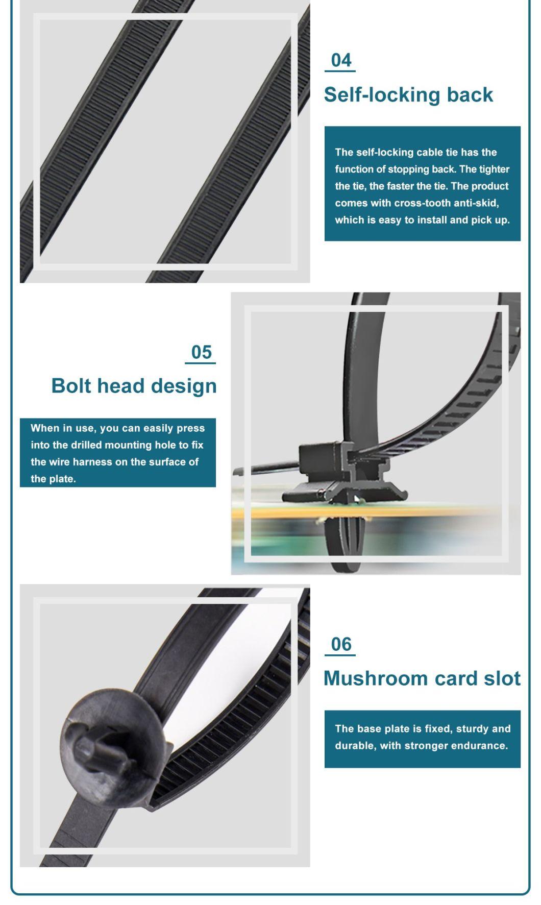 Plastic 4*150 Push Mount Nylon Cable Tie