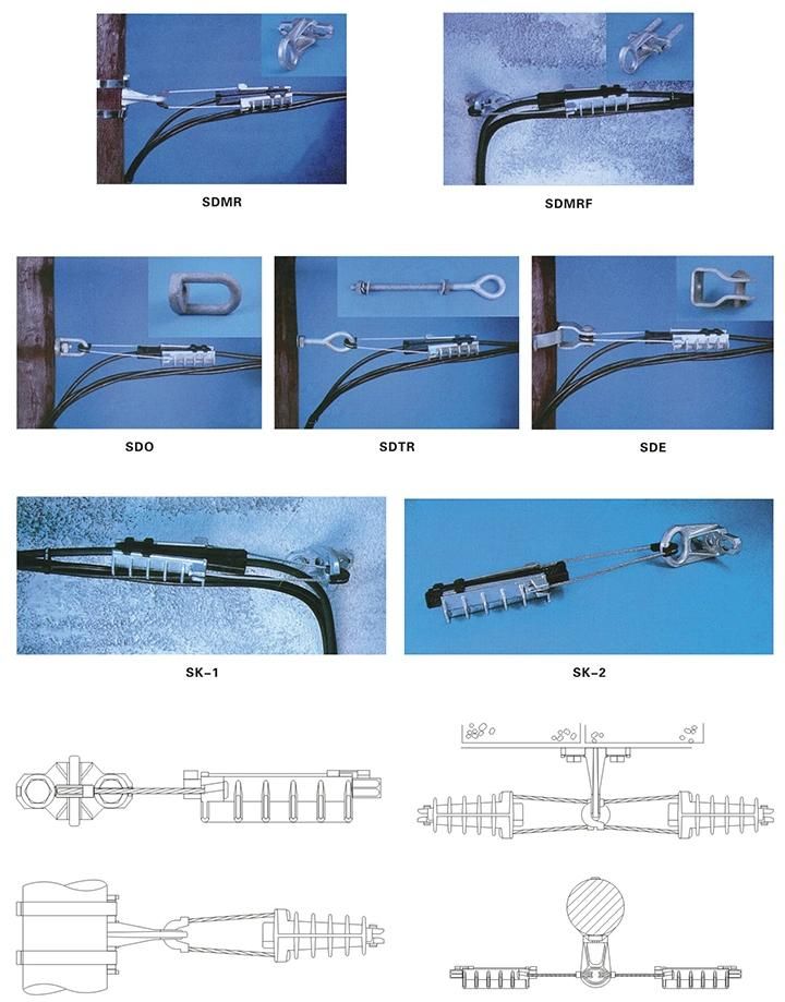 Aerial Electrical Fittings Auminium Alloy Anchoring Clamp