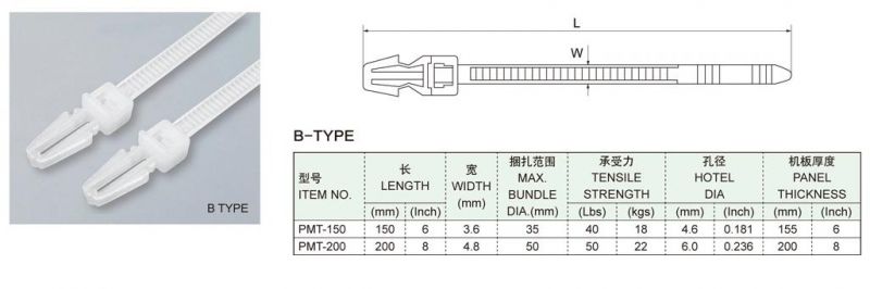 D-Type Push Mount Ties 