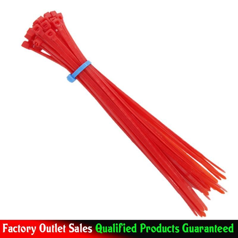 Red Color Self-Locking Nylon66 Cable Ties