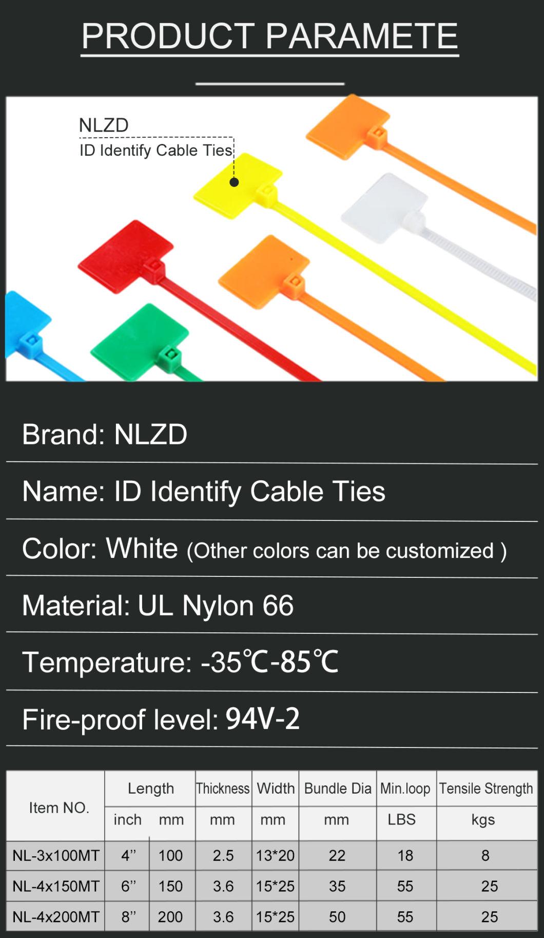 Nylon Cable Marker Self-Locking Colourful Wire Strap Label Ties