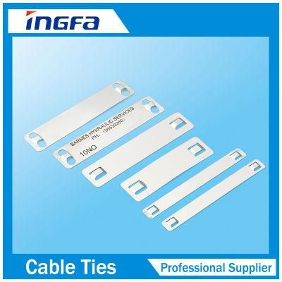 304ss 316ss High Quality Metal Cable Marker Plate for Signs