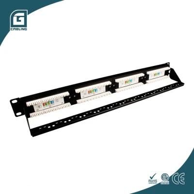 Gcabling Factory Supply Made in China 1u 19 Inch 19&quot; 24 Ports Blank Keystone RJ45 UTP Ethernet LAN Network
