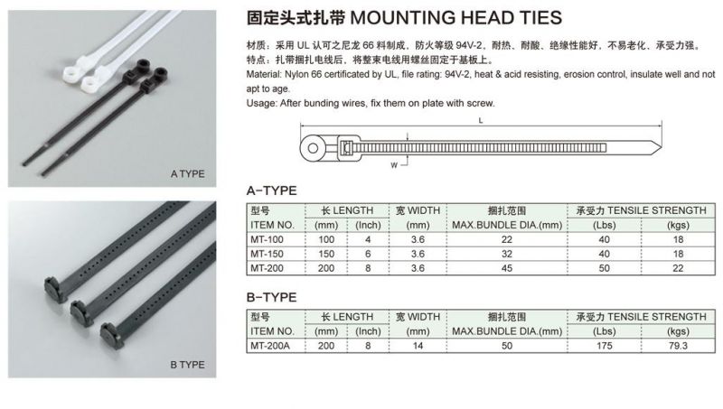 Nylon 66 Mounting Head Ties