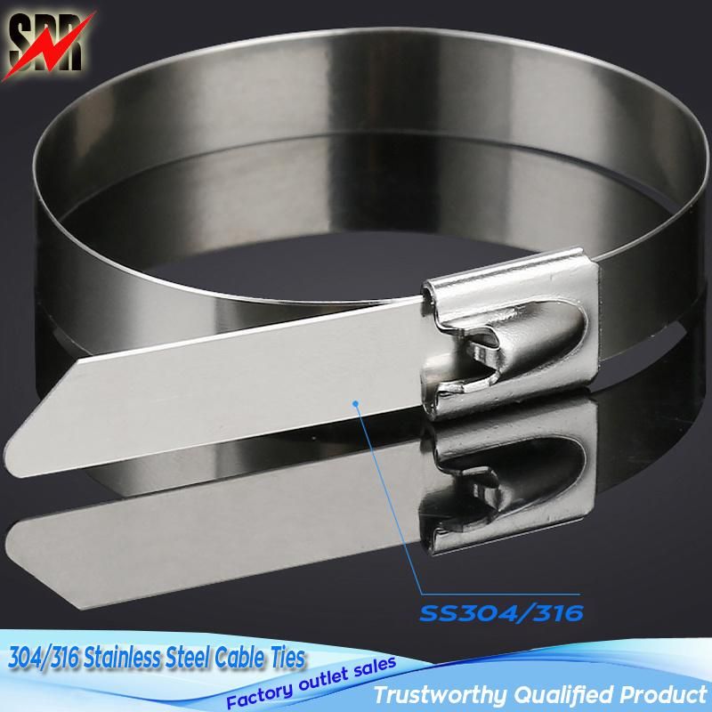 Naked Self-Locking Stainless Steel Ties (Natural Stainless Steel Bands)