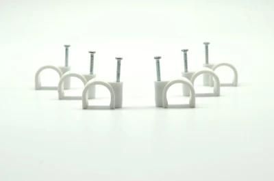 PE Circle Cable Clips with Steel Nail