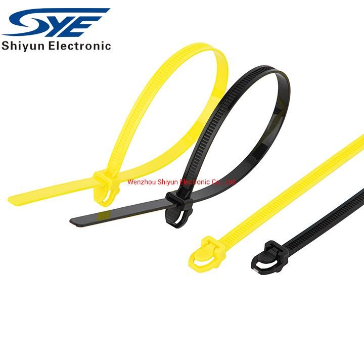 7.2X150mm Black Cord Wrap Wire Strap Releasable Nylon Cable Ties