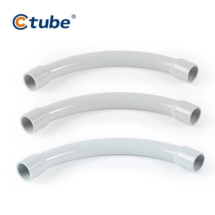 90 Degree Elbow Flexible Electrical PVC Conduit Fittings Sweep Bend